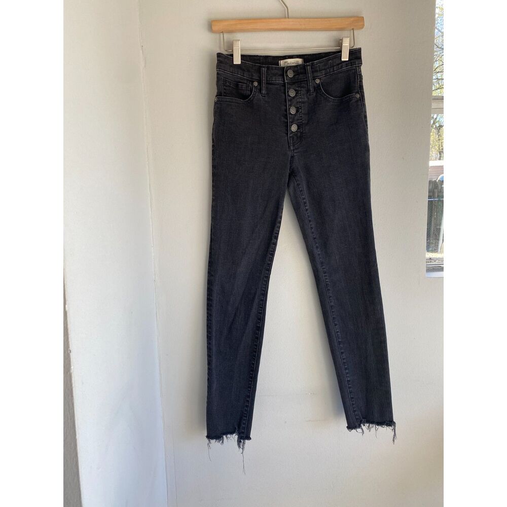 Madewell Jeans 9" High Rise Skinny Raw Frayed Hem 27 X 27.5 Inseam